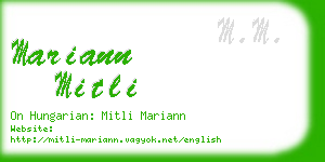 mariann mitli business card